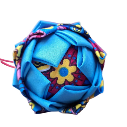 Bola de Natal Artesanal Efeito Pinha - Tons Azul Turquesa