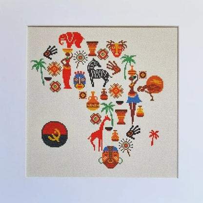 Tela Bordada a Ponto Cruz - África Mágica