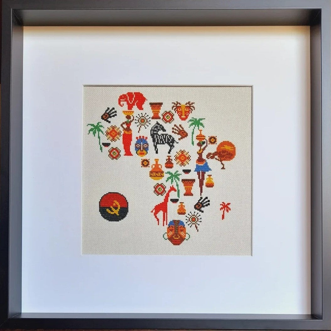 Tela Bordada a Ponto Cruz - África Mágica