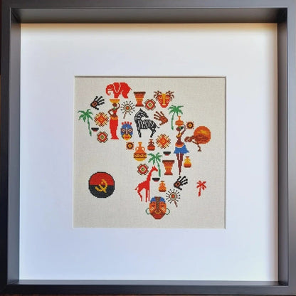Tela Bordada a Ponto Cruz - África Mágica