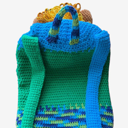 Mochila de Crochê Leão - Artesanal para Criança