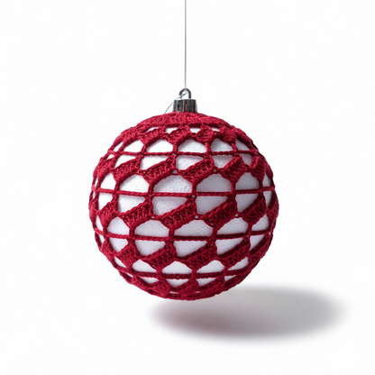 Bolas de Natal em Crochê Bordeaux