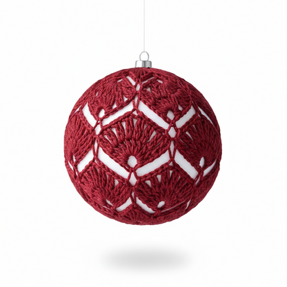 Bolas de Natal em Crochê Bordeaux