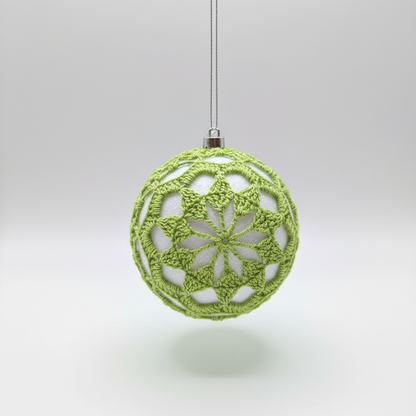 Bolas de Natal em Crochê Verde Lima
