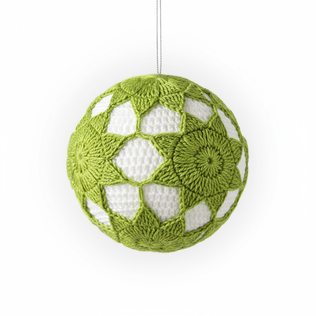 Bolas de Natal em Crochê Verde Lima