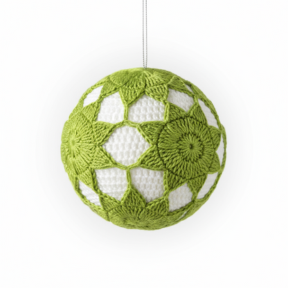 Bolas de Natal em Crochê Verde Lima