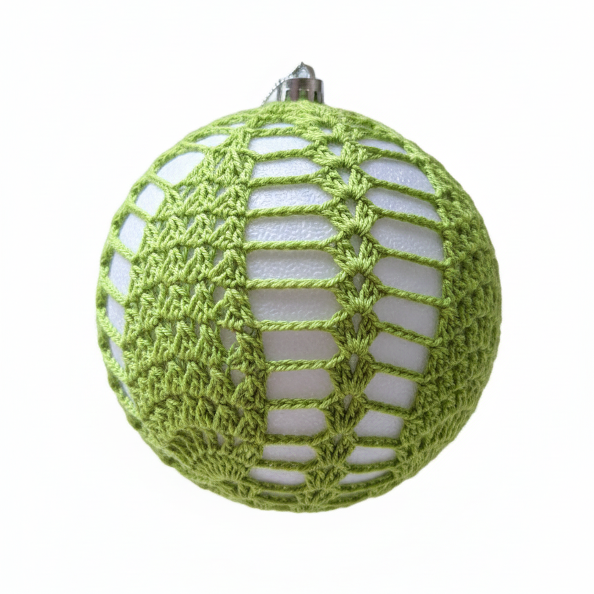Bolas de Natal em Crochê Verde Lima