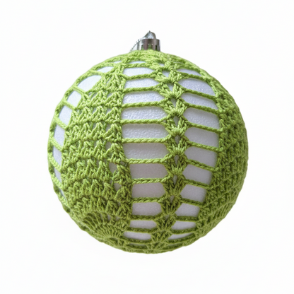 Bolas de Natal em Crochê Verde Lima