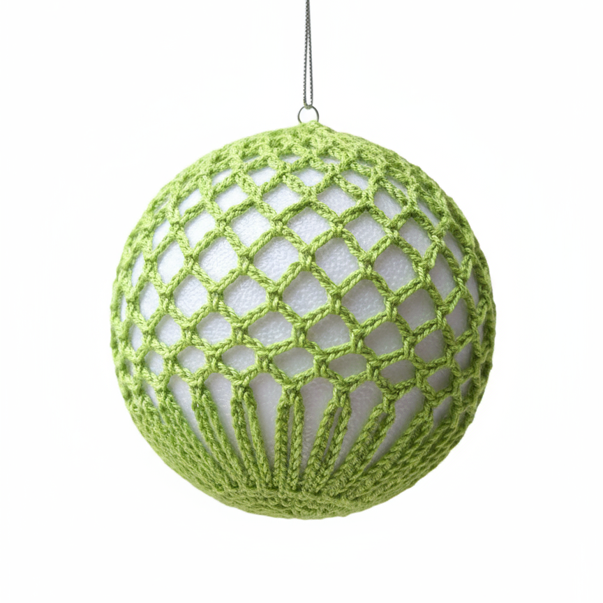 Bolas de Natal em Crochê Verde Lima