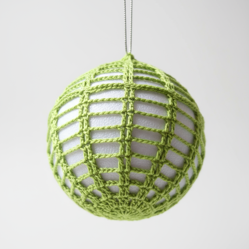 Bolas de Natal em Crochê Verde Lima
