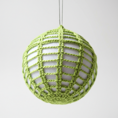 Bolas de Natal em Crochê Verde Lima