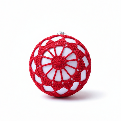Bolas de Natal em Crochê Vermelho