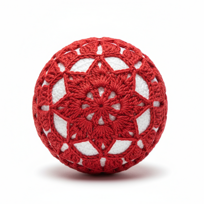 Bolas de Natal em Crochê Vermelho