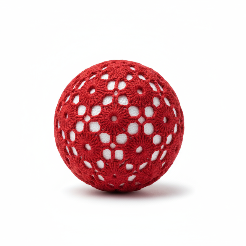 Bolas de Natal em Crochê Vermelho