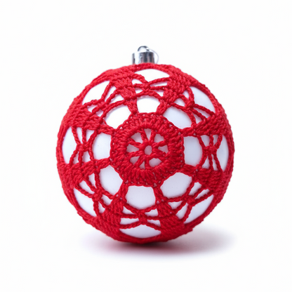 Bolas de Natal em Crochê Vermelho