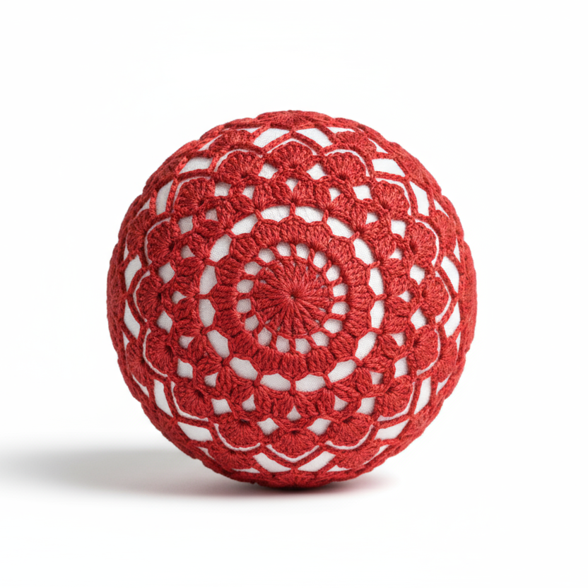 Bolas de Natal em Crochê Vermelho