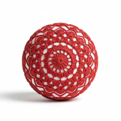 Bolas de Natal em Crochê Vermelho