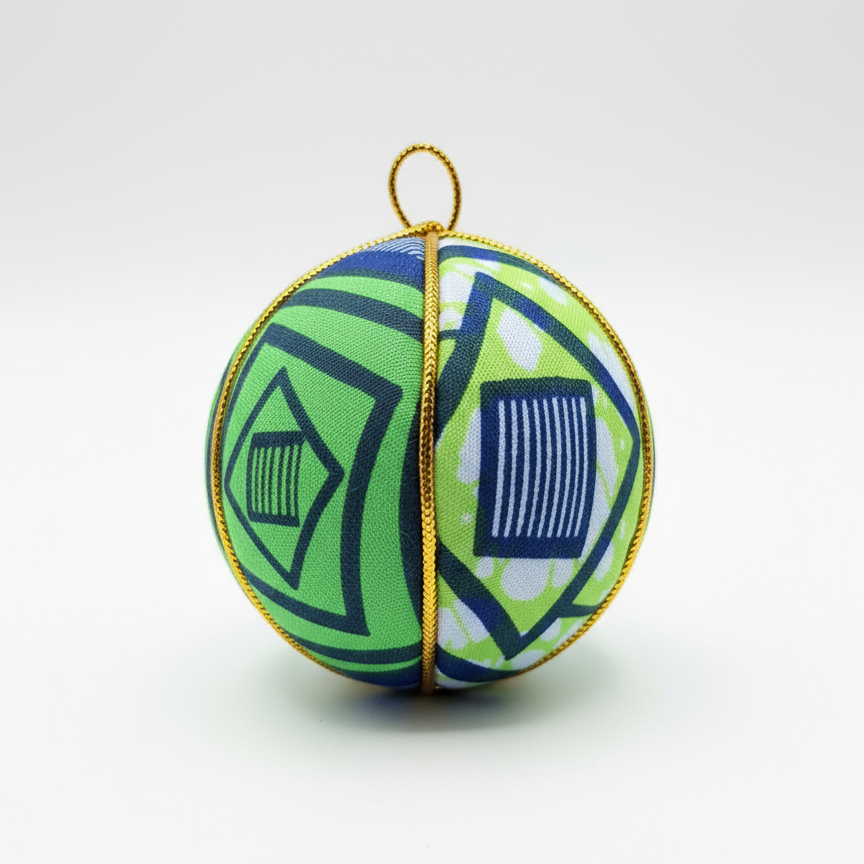 Bolas de Natal em Pano Africano