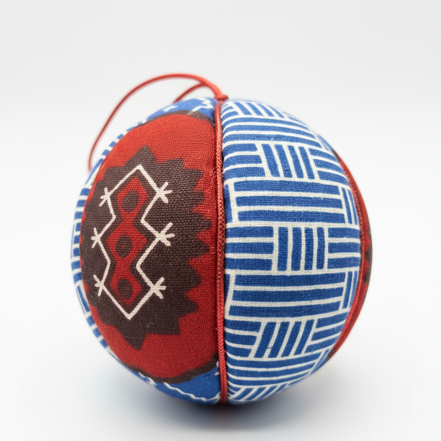 Bolas de Natal em Pano Africano