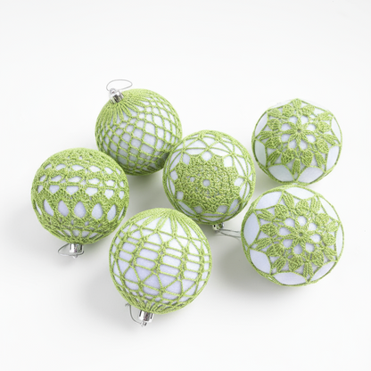 Bolas de Natal em Crochê Verde Lima